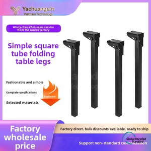 Hardware accessories black square alloy furniture legs with <b>adjustable</b> height connectors, suitable for home installation hardwar - Product Image 3