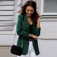 Blazer ouvert sur le devant à manches longues pour femme, veste de costume décontractée ajustée pour le travail et le bureau, idéale pour l'automne et l'hiver (tailles S-3XL)