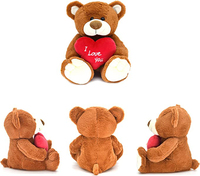Poupée animaux en peluche personnalisée, ours brun, jouet en peluche, câlin, cœur, vente directe d'usine
