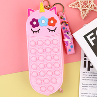 Hengyaopen – boîte à crayons pop arc-en-ciel pour enfants, pochette à crayons popit mignon en silicone