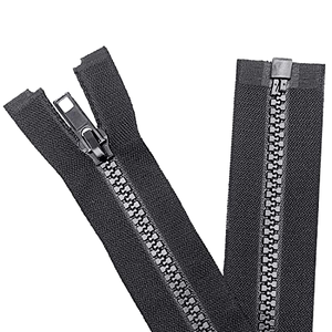 Vente en gros de matériel robuste # 5 Fermetures éclair en spirale en plastique à glissière simple, en résine noire, pour vestes, sacs et vêtements - Product Image 1
