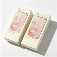 Boîte pliante en carton blanc avec logo personnalisé, emballage cadeau avec bordure dorée, impression de fleurs roses, boîte en papier haut de gamme OEM