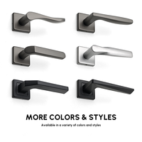 Poignées de porte modernes pour intérieur, noir et or, installation facile, poignée argentée, porte en acier avec serrure, poignées de porte