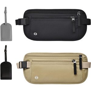 Ceinture de voyage anti-RFID avec fermeture éclair discrète, porte-passeport, sac banane étanche en polyester - Product Image 1