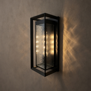 Contemporary Waterproof Exterior <b>Wall</b> Lamp Textured Glass <b>Wall</b> <b>Sconce</b> For Porch Garden Villa Outdoor Decoration - Product Image 3