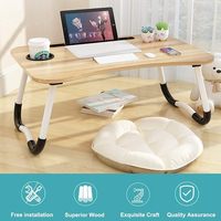 Grand bureau portable pliable moderne avec porte-gobelet, plateau multifonction pour lit et canapé, table paresseuse