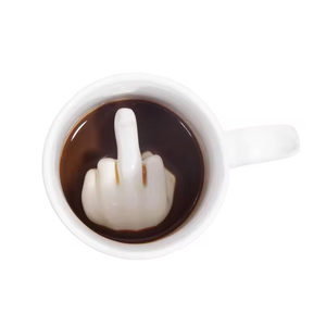 Engraçado meio dedo copos e canecas cerâmicas para café chá leite até o seu café caneca - Product Image 6