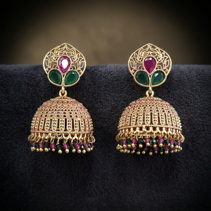 Exportador de Joyería Artesanal en India, Jhumki Antigua con Baño de Oro 233089 - Product Image 3