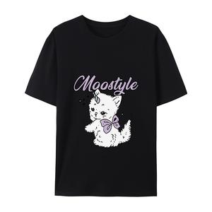 Envío desde EE. UU. OEM/ODM Camiseta personalizada de alta calidad con temática de gato con lazo y estampado de gato Camiseta personalizada - Product Image 4