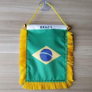 Мини-флаг Бразилии, вымпелы, баннер с принтом, подвесные автомобильные флаги с присоской для автомобилей Brasil BRL - Product Image 2