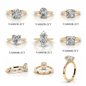 Tuân thủ <span class=keywords><strong>2025</strong></span> mới nhất thiết kế độc đáo pháp Chic Hidden Halo Shank trang trí bên 2ct moissanite Wedding engagement S925 Nhẫn - Product Image 1