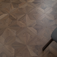 Parquet géométrique en noyer noir foncé de qualité supérieure, multicouche, pour résidence de luxe