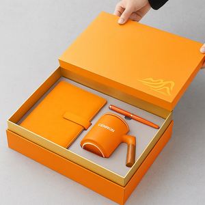 Custom Logo Corporate Gift Set with Notebook Ceramic Mug and Pen in Luxury Presentation Box for Business - Product Image 4