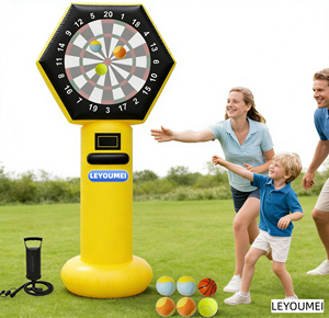 Jeu de fléchettes gonflable géant avec balles collantes, jouet familial sûr pour enfants et adultes, idéal pour le jardin et les activités de fête - Product Image 3