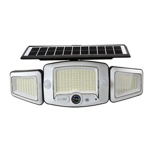 Lampe murale solaire extérieure à 3 têtes avec détecteur de mouvement LED, étanche, pour jardin, garage, cour - Product Image 1