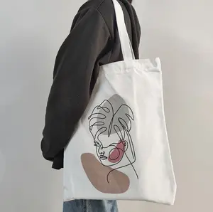 Maßge schneiderte kleine MOQ DIY Individualisierung Leinwand Tasche Tasche Luxus tragen Leinwand Einkaufstaschen zum Einkaufen