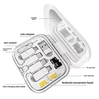 Multifunctionele USB-adapterkabel conversie-opbergdoos type C kabel met USB A naar type C micro-omvormer en telefoonhouder