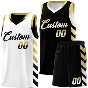 Conjunto de Camiseta de Baloncesto Reversible Personalizada para Hombre Adulto, con Nombre y Número Impresos, Cuello en V, Transpirable, Uniforme Sublimado - Product Image 1