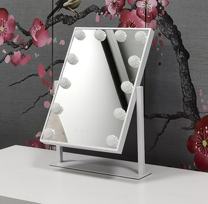 Nhỏ gọn một mặt 12 LED thắp sáng vuông kính lúp cá nhân Tính năng màn hình cảm ứng trang điểm gương trang điểm công cụ - Product Image 2