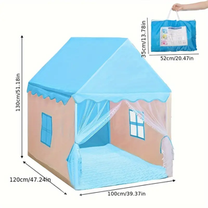 Grande tente bleue en forme de maison pour enfants Maison de jeu intérieure et extérieure pour garçons et filles - Product Image 2