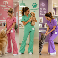 Nouvelle tenue médicale tendance à col en V pour femmes, ensemble de blouses d'infirmière extensibles, pantalon évasé pour hôpital