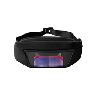 휴대용 LED 웨이스트 백 픽스 LED 디스플레이 체스트 슬링 백 경량 DIY 다이나믹 시티 백팩 워킹 빌보드 LED 슬링 백