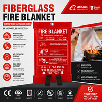 <strong>Best</strong> <strong>Selling</strong> 1m * 1m Fire Blanket for House Kitchen Safety Kit No Itching Silicone Coated Reusable Wholesale Price