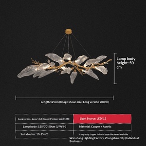 All-copper Acrylic <b>Light</b> Luxury Living Room Chandelier Minimalist Elegant Suitable Villa Bedroom Dining Room Tree <b>Branch</b> Design - Product Image 4