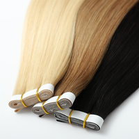 Extensions de cheveux russes 100 % naturels à cuticules intactes, double épaisseur, Remy, à bandes adhésives, 14-24 pouces, vente en gros