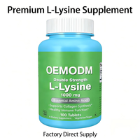 Comprimés de chlorhydrate de L-Lysine OEM 1000 mg |   Complément d'acides aminés en marque privée, 100 comprimés