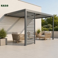 Pergola bioclimatique intelligente en aluminium à toit à lames orientables motorisé, à commande par application, pour patio extérieur, fixation murale