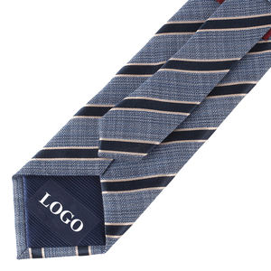 2025 nuevo diseño logotipo personalizado corbata tejida de seda pura para hombre buena calidad hecha a mano patrón de rayas corbata para venta al por mayor - Product Image 4