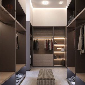 Armoires de rangement et de présentation personnalisées, armoire modulaire minimaliste en bois avec tiroirs et barres de suspension réglables - Product Image 6
