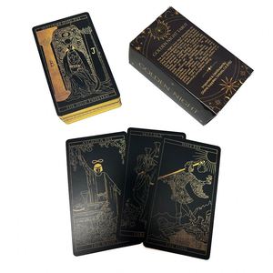 Jeu de cartes de tarot Golden Night, cartes Oracle en feuille d'or noir, coffret cadeau - Product Image 2