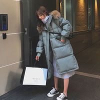 Manteau d'hiver épais et chaud pour femmes, col en fourrure, veste longue à capuche pour femmes