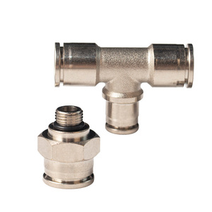 All Copper Nickel Plated <b>Quick</b> <b>Connector</b> Right Angle Elbow Tee High Pressure Corrosion Resistant Custom Thread Pneumatic Parts - Product Image 2