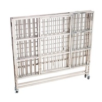 Cage pour chien en acier inoxydable, niche métallique pliable et robuste, avec roues, personnalisée