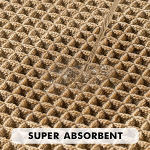 Tapis de sol de salle de bain antidérapant en tissu gaufré thermocollé, design à pompons, absorbant l'eau, pour l'entrée de la douche - Product Image 3