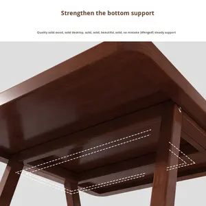 Juego de 3 sillas de mesa apilables Bistro, juego de mesa y silla de comedor pequeña de ratán de madera, juego de anidación para taberna, balcón, comedor - Product Image 3