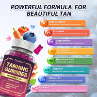 Gummies bronzantes véganes sans sucre, à marque privée OEM, avec L-Tyrosine et Astaxanthine, supplément de soin de la peau multi-vitamines