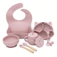 Repas pour enfants personnalisé LED de sevrage ensemble d'alimentation pour bébé sans BPA vaisselle en silicone bavoir bol cuillère assiette pour bébé nouveau-né coffret cadeau