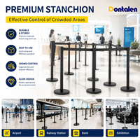 Poteau de guidage télescopique en acier inoxydable pour files d'attente, barrière de gestion de foule pour hôtels, aéroports, banques, avec logo personnalisé