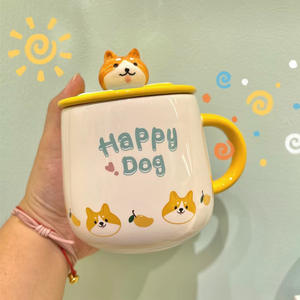 Mug à café en céramique personnalisé de 12 oz, design mignon de chiot de dessin animé, cadeaux de Noël parfaits pour les amoureux des chiens - Product Image 6