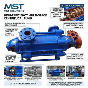 High-efficiency Multistage Centrifugal Pump Horizontal <b>Iron</b> Industrial <b>Water</b> Pump 200mm Outlet Flange Connection 3.01Mpa - Product Image 1