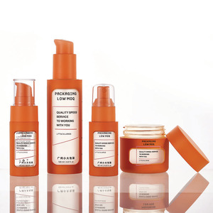 New Double Layer PET Cosmetic Packaging Bottle <strong>Window</strong> Custom Pump Sprayer Sealing Screen Printed Orange Pet Plastic for <strong>Cream</strong> - Product Image 4
