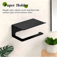 Porte-papier toilette moderne en aluminium spatial avec étagère pour téléphone, support mural pour rouleaux de papier et serviettes de salle de bain