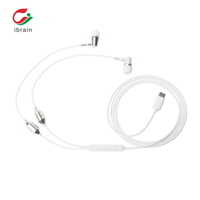 Écouteurs à tube d'air de protection anti-rayonnement FC12 avec prise USB-C double piste sûre pour téléphone intelligent 5G