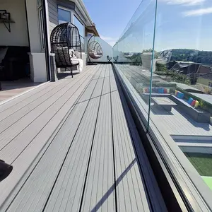 Ban công ngoài trời sàn gạch WPC bên ngoài sàn rộng ván sàn gỗ ván gỗ sợi + HDPE WPC decking ngoài trời - Product Image 1