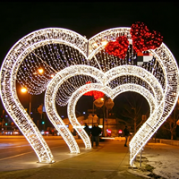 Lumière LED en forme d'arche en forme de cœur, étanche IP65, pour la décoration commerciale de Noël, Halloween, Pâques, la Saint-Valentin