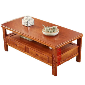 Tavolino da Caffè Lungo in <span class=keywords><strong>Legno</strong></span> Massello, Design Moderno e Semplice con Spazio di Archiviazione, <span class=keywords><strong>Tavolo</strong></span> da Tè Multifunzione, Arredamento per Soggiorno - Product Image 5